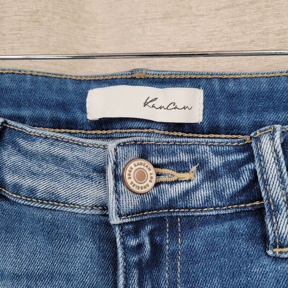 Kancan Style # KC8561M Emmie Mid Rise Skinny Jeans Light Wash Distressed - Picture 3 of 11